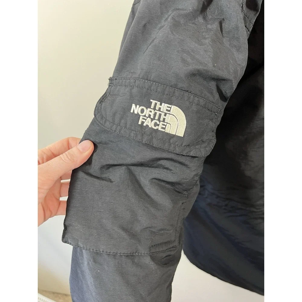The North Face Mens Goose Down Parka Puffer Jacket L Black Fur‎ Hood Winter Warm